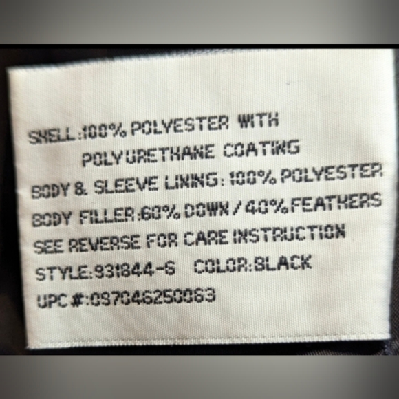 ZeroXposur Ski Puffer Jacket 60% Down. 40% Feathers Black with Hood Large - Picture 12 of 12